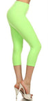 Women's Lime Capri Leggings - Apple Girl Boutique