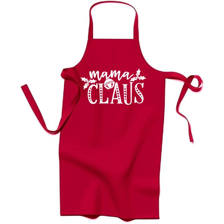 Mama Claus Apron in Red