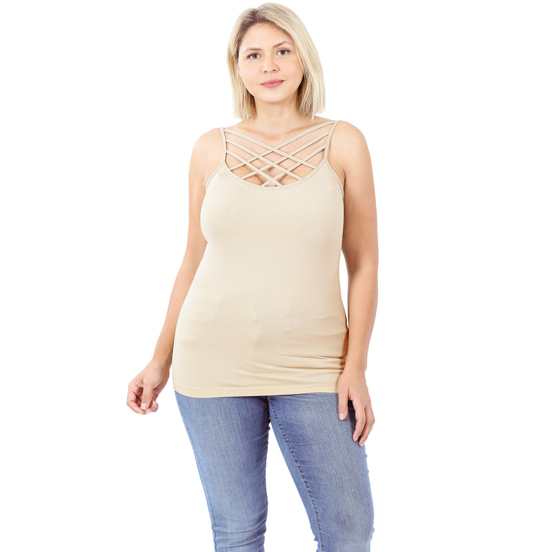 The Megan - Women's Plus Size Cami in Taupe