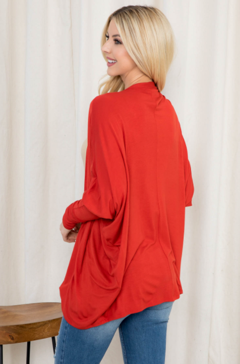 The Persephone - Women's Cardigan in Rust