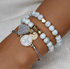 Gray Faux Marble Bracelet Set