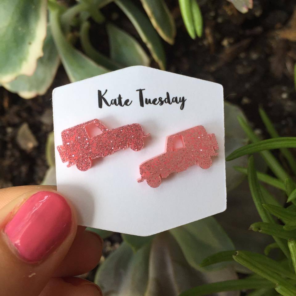 Acrylic Jeep Stud Earrings