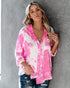 The Jennifer - Women's Button Down Tie Dye Top in Pink