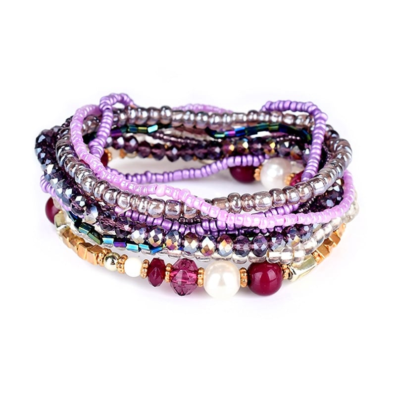 Purple Stretchy Bracelet Set