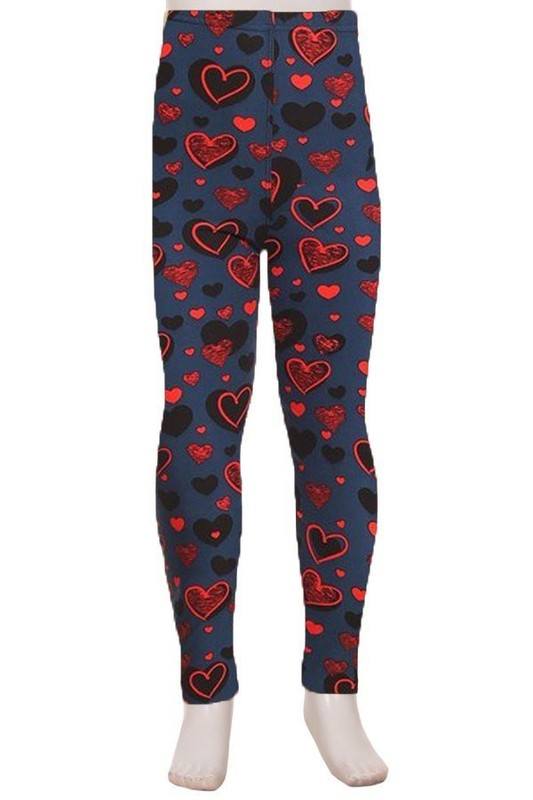 Red, Blue and I Love You - Girls Leggings