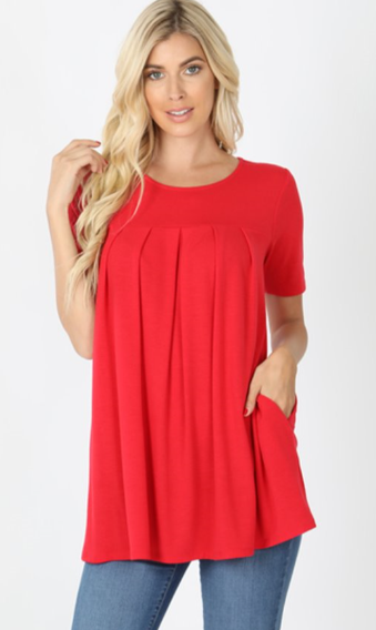 The Renee - Women's Top in Ruby Red