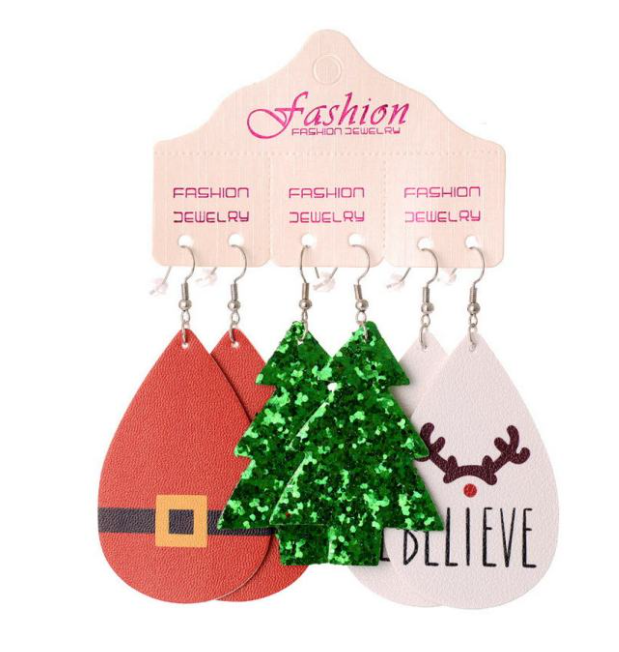 Santa Believe Triple Earring Set