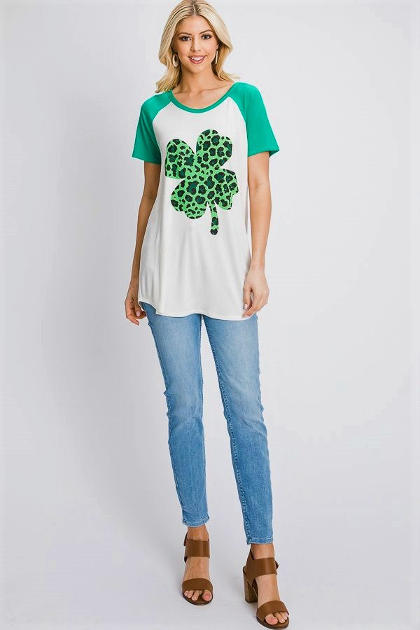 The Deidre - Women's Top with Green Sleeves