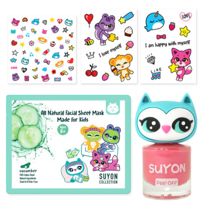 Spa Gift Kit Awesome Owlia in Pink - Water Based Polish