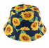 Navy Sunflower Reversible Bucket Hat