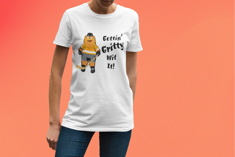 Gettin' Gritty Wit It Crew Neck Tee in White - Unisex Adult