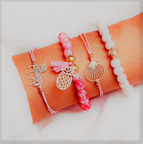 Unicorn & Bead Summer Bracelet Set