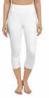 Solid White Premium Capris with Yoga Band - Women's Extra Plus TC