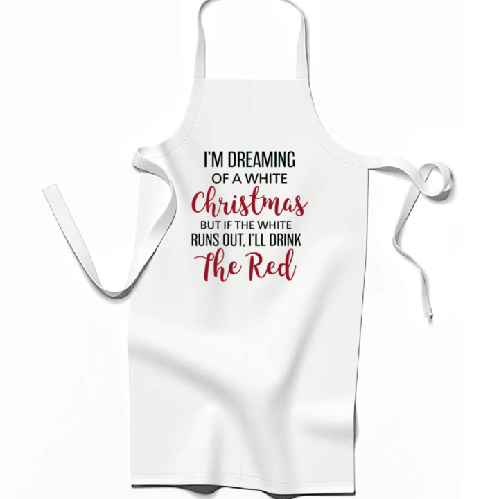 Dreaming of a White Christmas Apron in White