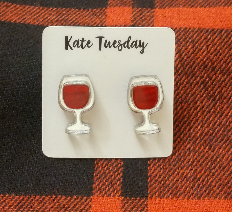 Wine Glass Stud Earrings